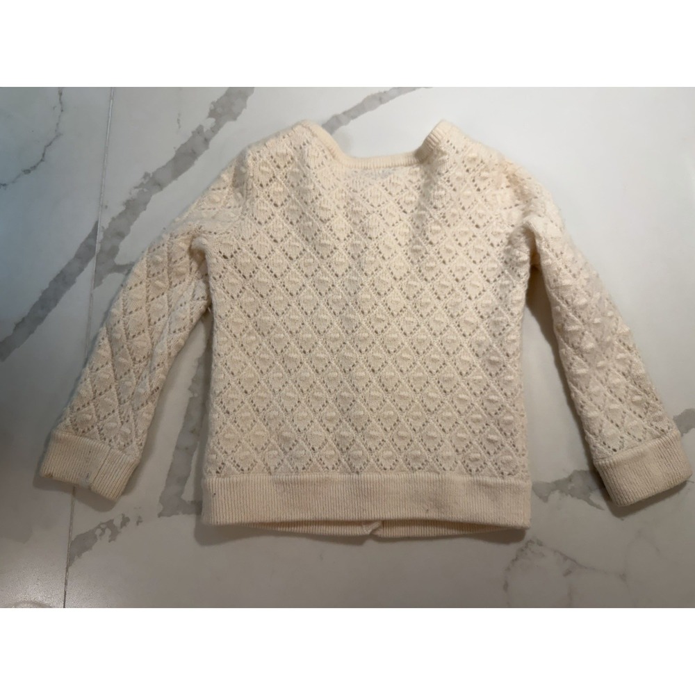 Quince Washable Cashmere Pointelle Cardigan Ivory Toddler Girls 2T - Picture 5 of 5